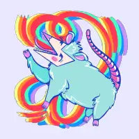 Y2K Rainbow Possum - design