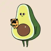 Avocado with Pug - design