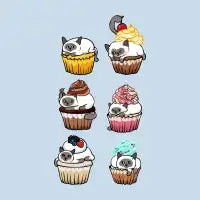 Cupcake Siamese cat - design