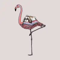 Flamingo and Shih Tzu - design