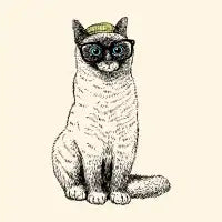 Hipster Siamese Cat - design