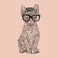 Hipster Sphynx Cat - design