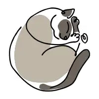 Minimal Line Siamese Cat - design