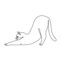 One line Cat Downward Dog - design