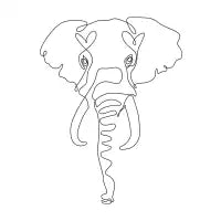 One Line Elephant T-Shirt - design