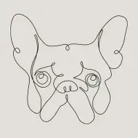 One Line French Bulldog - design