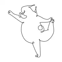 One Line Pug Dancer Pose - design