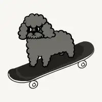 Skateboarding Poodle - design