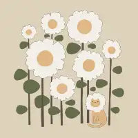 Cat and Plant 6: Flower cat - design