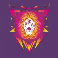 Lion in 80's violet - design