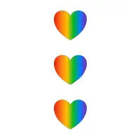 3 rainbow hearts - design