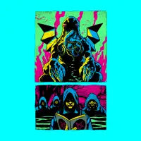 Cthulhu Panels - Lovecraft Horror T Shirt ELECTRIC - design