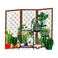 Mid Century Modern Plants and Screen - design