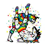 Llamama vs Unicorn: Battle for the Rainbow! - design