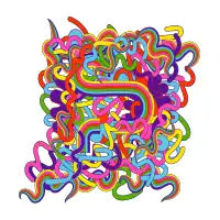 Rainbow wiggle-fest - design