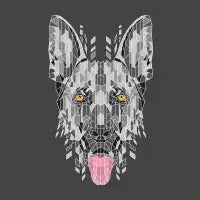 Geometrical German Shepherd - design