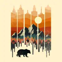 A Wild Bear Sunset City - design