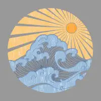 Minimal Sunset and Waves - design