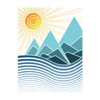 Mountains & sunset - design