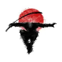 Ninja and red moon - design