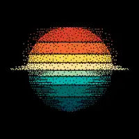 Pixelated sunset - design
