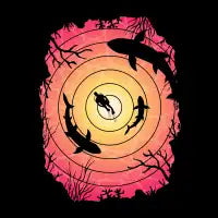 Shark sunset - design