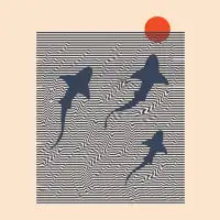 Sharks sunset lines - design
