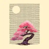 Summer tree sunset - design