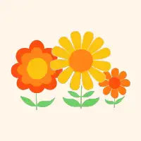 Retro flowers - design