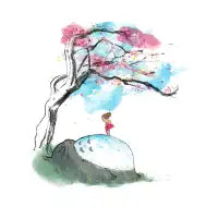 The nap under a sakura tree - design