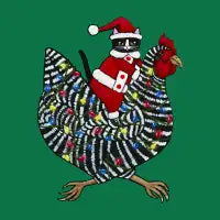 Christmas Cat on a Chicken Ride - design
