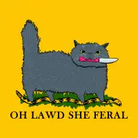 Oh Lawd She Feral Grey Cat - design