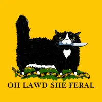 Oh Lawd She Feral Tuxedo Cat - design