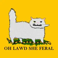Oh Lawd She Feral White Cat - design