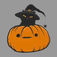 Witchy Cat in A Pumpkin Mood - design