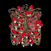 Nature's Embrace: Heart and Mushrooms - design