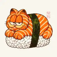 The Lazy Nigiri - Orange Tabby Cat Sushi - design