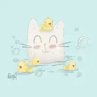 Bath Time Kitty T-Shirt - design