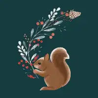 Whimsy squirrels pattern T-Shirt - design
