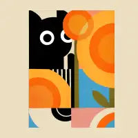 Cat, sunflowers and summer T-Shirt - design