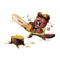 Beaver with a Chainsaw - design