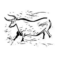 Aurochs from the Lascaux Caves (Black Ink Version) - design