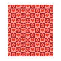 Flower Power Hearts and Flowers Grid Pattern - design
