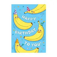 Happy Birthday Bananas - Greeting Card Glassware - design