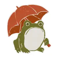 Frog with Umbrella in the Rain - design