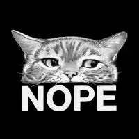 Nope Cat on Black - design