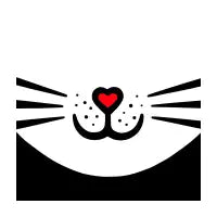 Smiling Cat Face with Red Nose - design