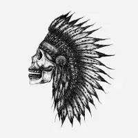Skull Chief Ink Illustration - design