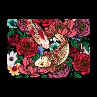 Koi and flowers - design