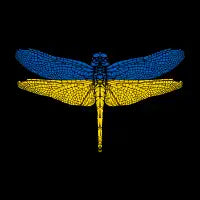 Dragonfly Ukrainian Flag. Support Ukraine - design